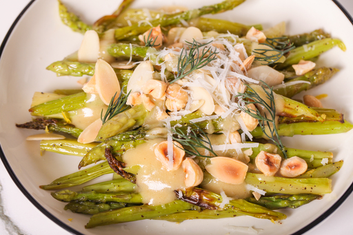 Lemon-Dijon Roasted Asparagus with Pecorino 